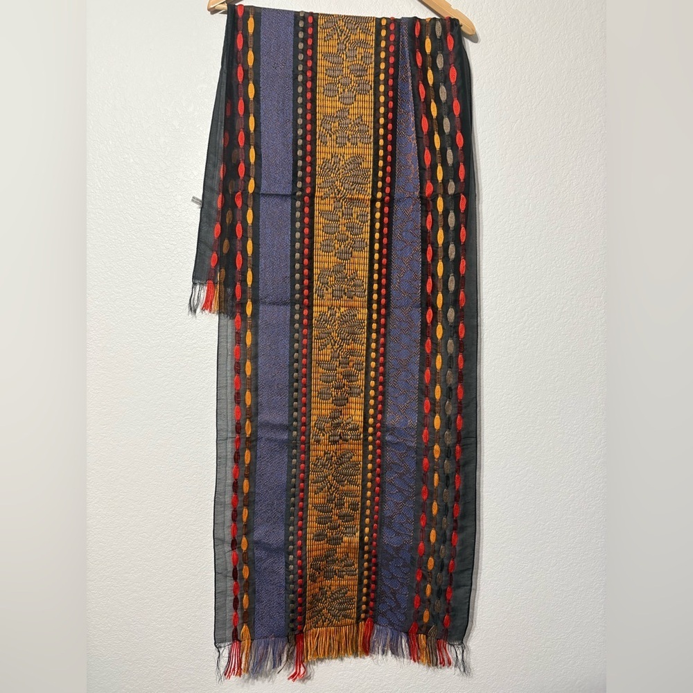 Beautiful Silk‎ Cotton Colorful Patterned Scarf.